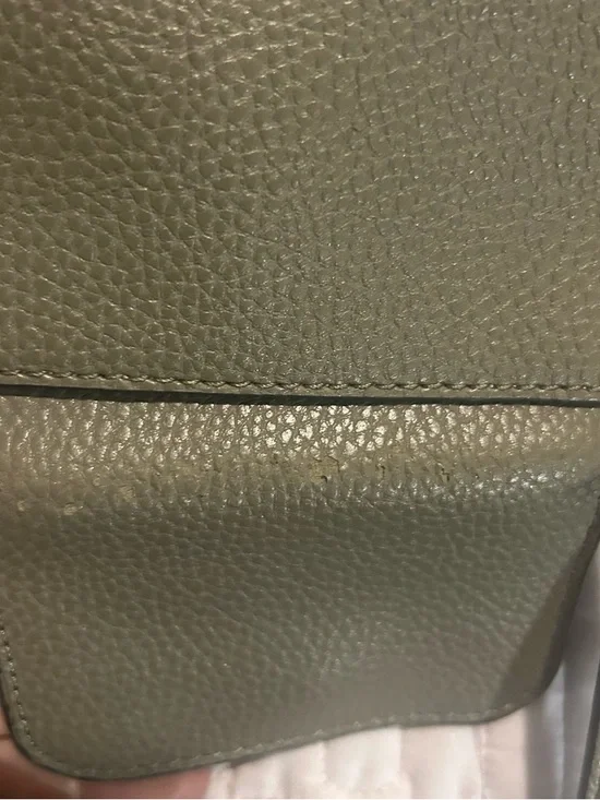 Green Faux Leather Tote Bag Minimalist Shoulder Bag - Picture 4 of 4